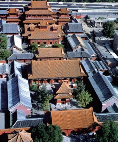 Yonghegong Lama Temple lies at the northeastern corner of Beijing